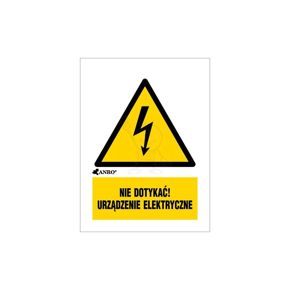 5901986723356 ❗ Rozdzielnie ❗ Samoprzylepna tabliczka ostrzegawcza /Nie dotykać urządzenie elektryczne 52x74/ ❗ INTER-LUMEN®