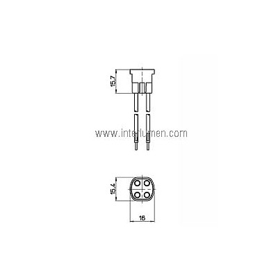 3452001422102 ❗ Oprawki ❗ 2A - 250V / T110 - przewód sztywny ❗ INTER-LUMEN®